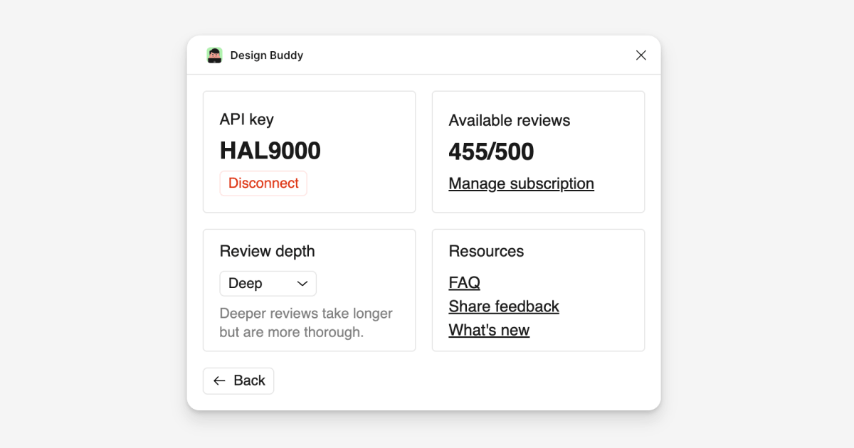 Review depth option in the Figma plugin